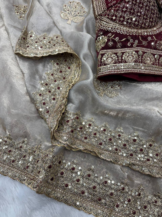 Soft Frendy Satin Fabric Saree