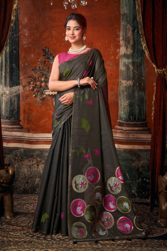 Khadi Cotton Multi Colour Extract Design Saree