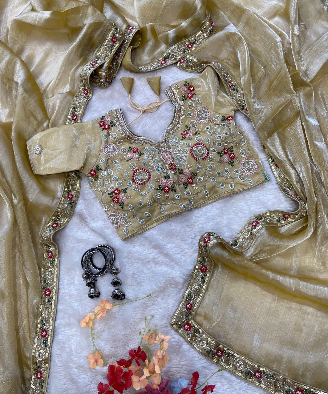 Presenting You Most Beautiful Latest Full Handwork Saree