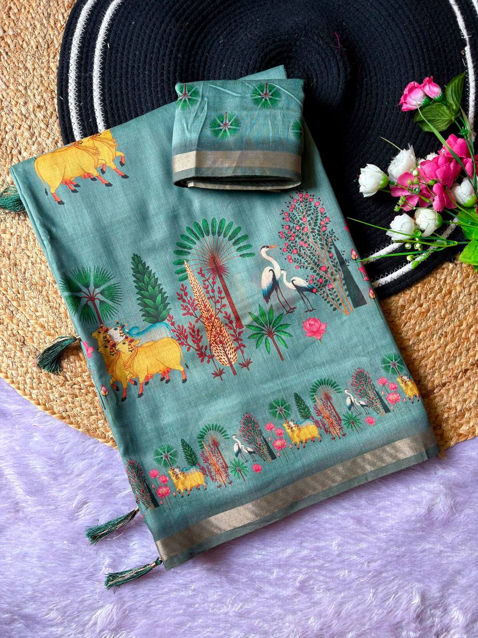 Nature Heritage Printed Saree