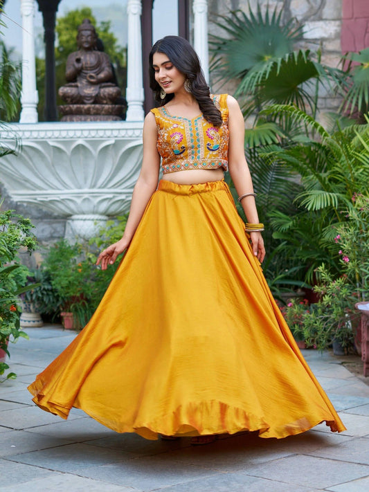 Vichitra Gorgeous Lehenga Choli with Embroidery Koti