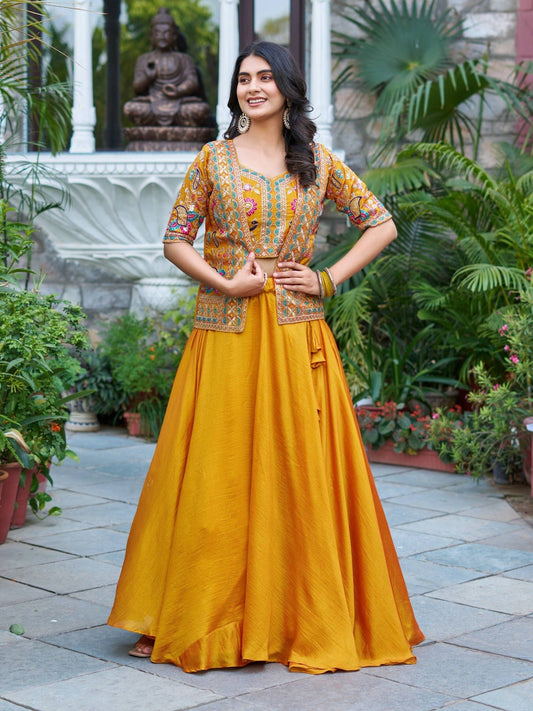 Vichitra Gorgeous Lehenga Choli with Embroidery Koti