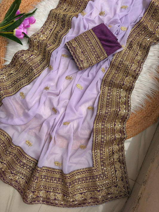 Pure star Georgett saree