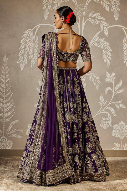 Faux Georgette lehenga with sequins zari & dori work choli