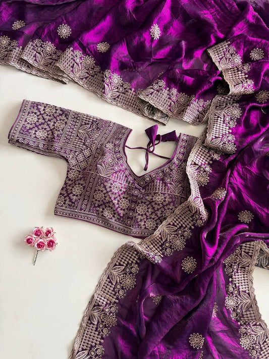 Pure soft Fandy sattin silk saree