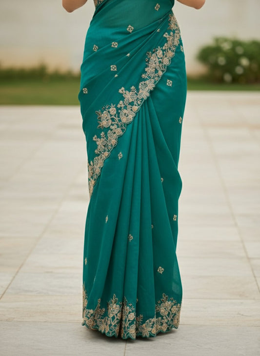 Party Wear Soft Fendy Chiffon Saree