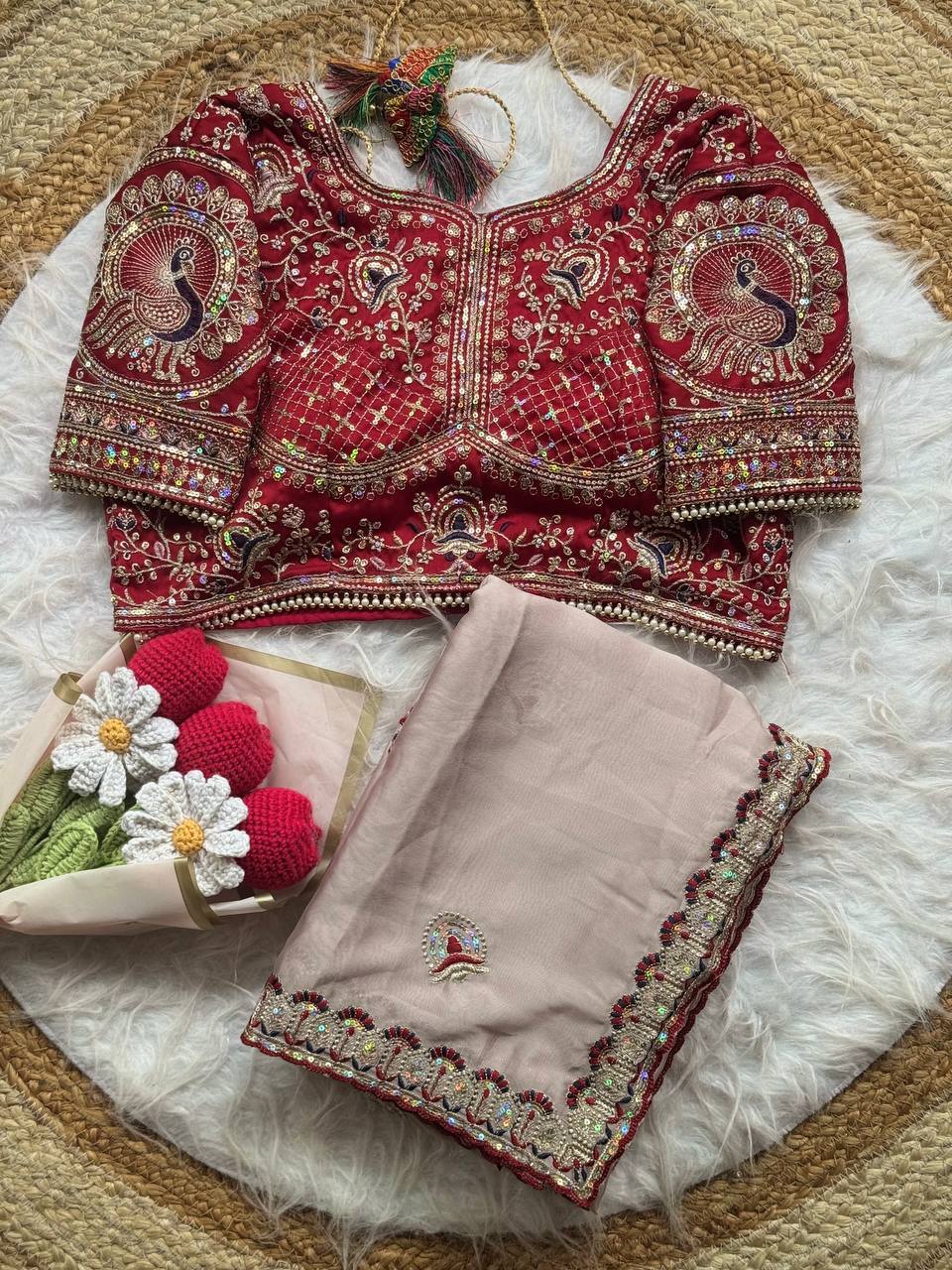 Soft Two Tone Rangoli Silk Saree