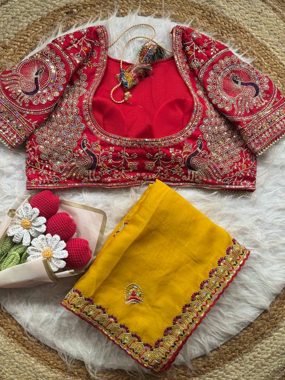 Soft Two Tone Rangoli Silk Saree