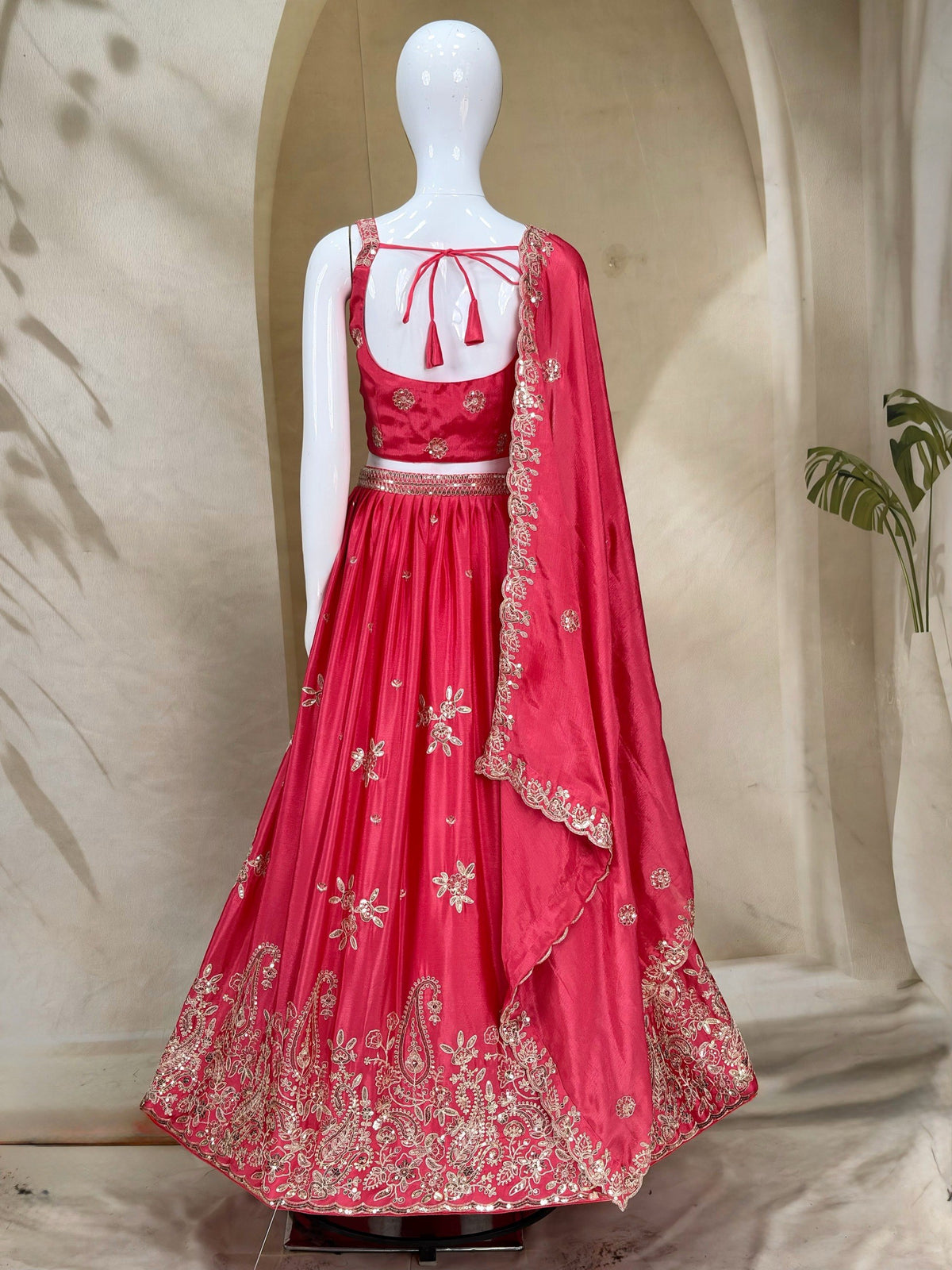 Soft & Flowing Chinon Elegant Zari Dori & Sequence Embroidery Choli