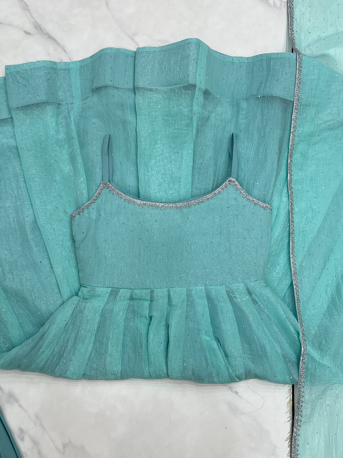 CRUNCHY SILK FABRIC WITH SIROSKI WORK 3 PEACE