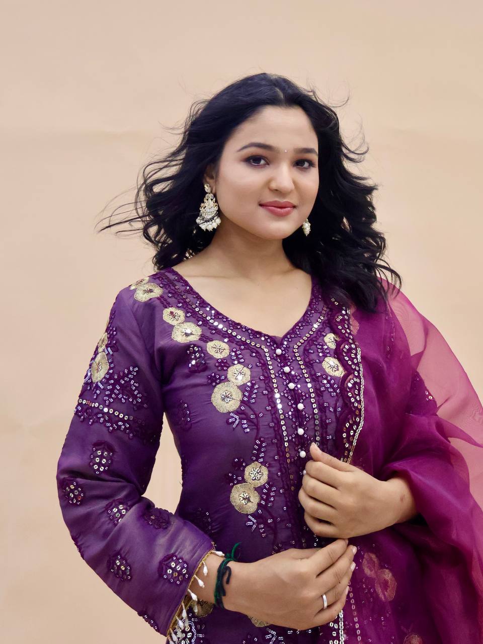 VÊTEMENTS DE COURSE TENDANCE HAUT EN FAUSSE GEORGETTE BRODERIE EN FIL DE COTON