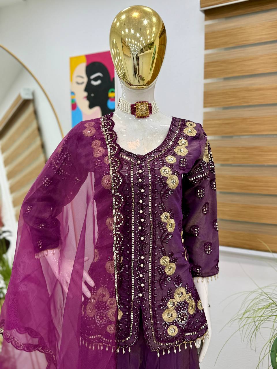 VÊTEMENTS DE COURSE TENDANCE HAUT EN FAUSSE GEORGETTE BRODERIE EN FIL DE COTON