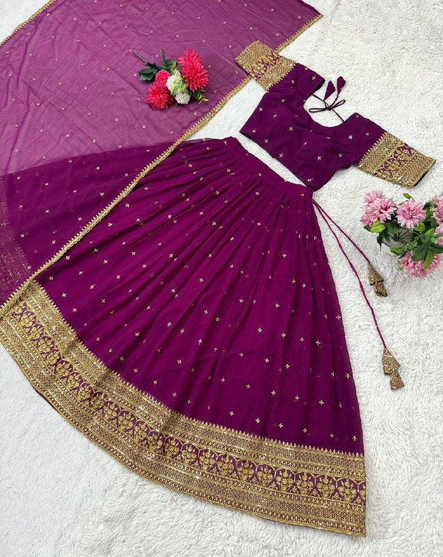 New Launching Our Most Trending Stitched Faux Georgette Lehenga choli