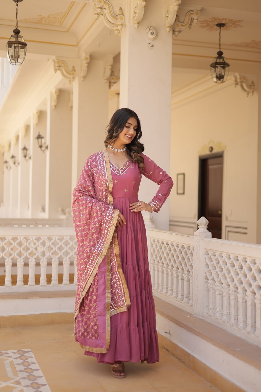 Discover the elegance of traditional attire with our Designer Festive Wear Gown