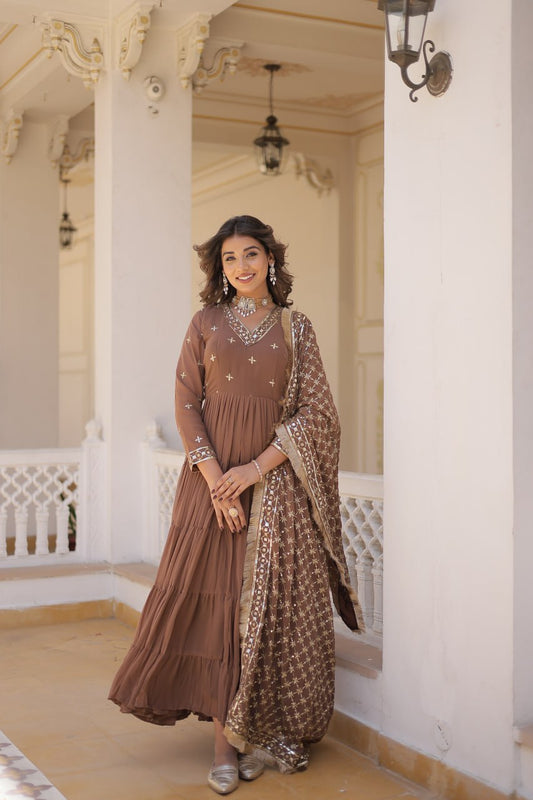 Discover the elegance of traditional attire with our Designer Festive Wear Gown