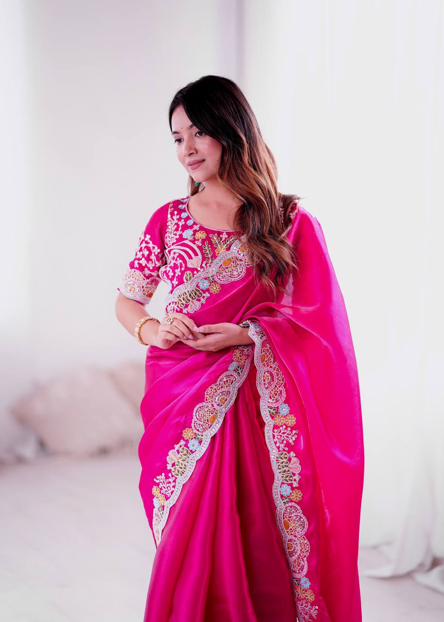 Premium With Heavy Embroidery Saree