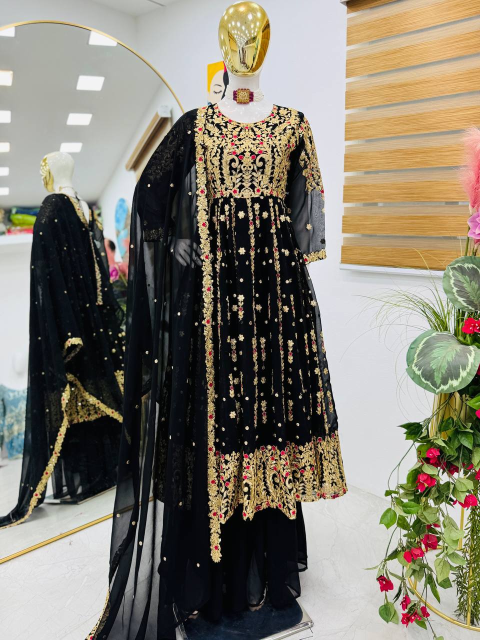 New Designer Party Top Pallazo & Dupatta Set