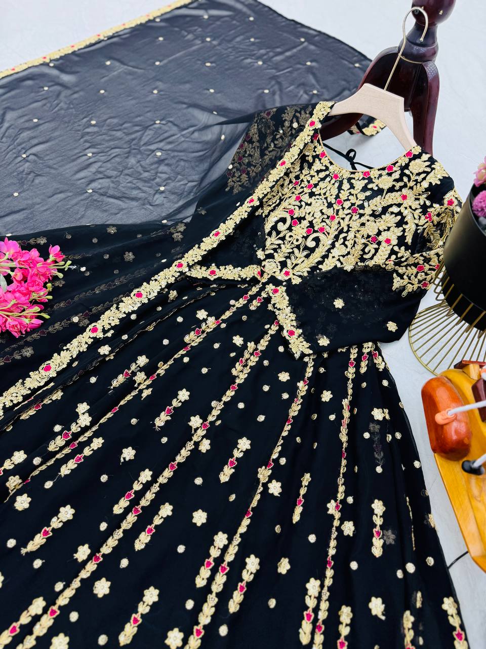 New Designer Party Top Pallazo & Dupatta Set