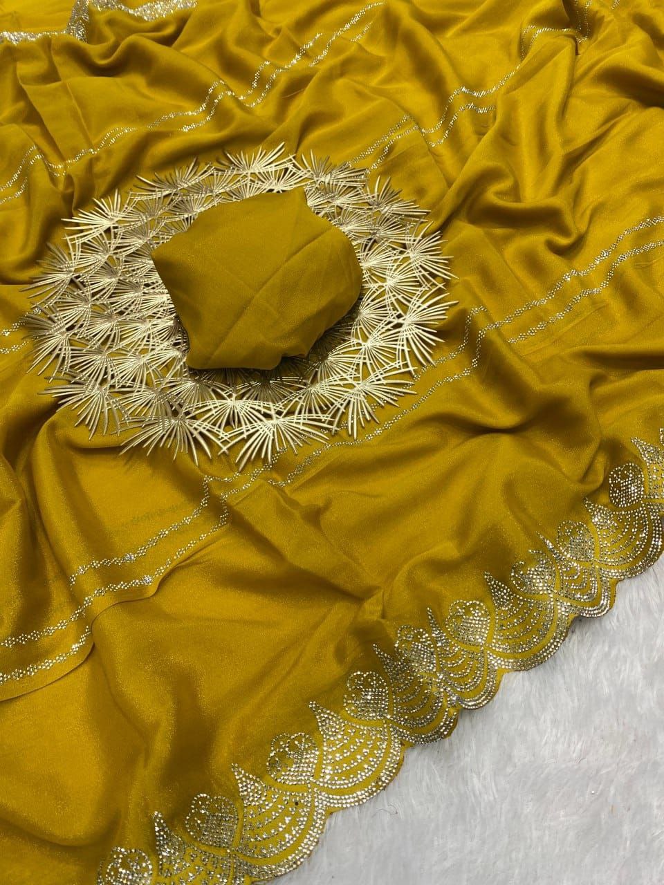 saree fabric star georgette with beautiful siroski