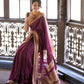 beautiful Zari work in form of traditional motifs Saree