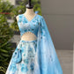 Pure organza silk digital printed lehnga