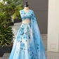 Pure organza silk digital printed lehnga