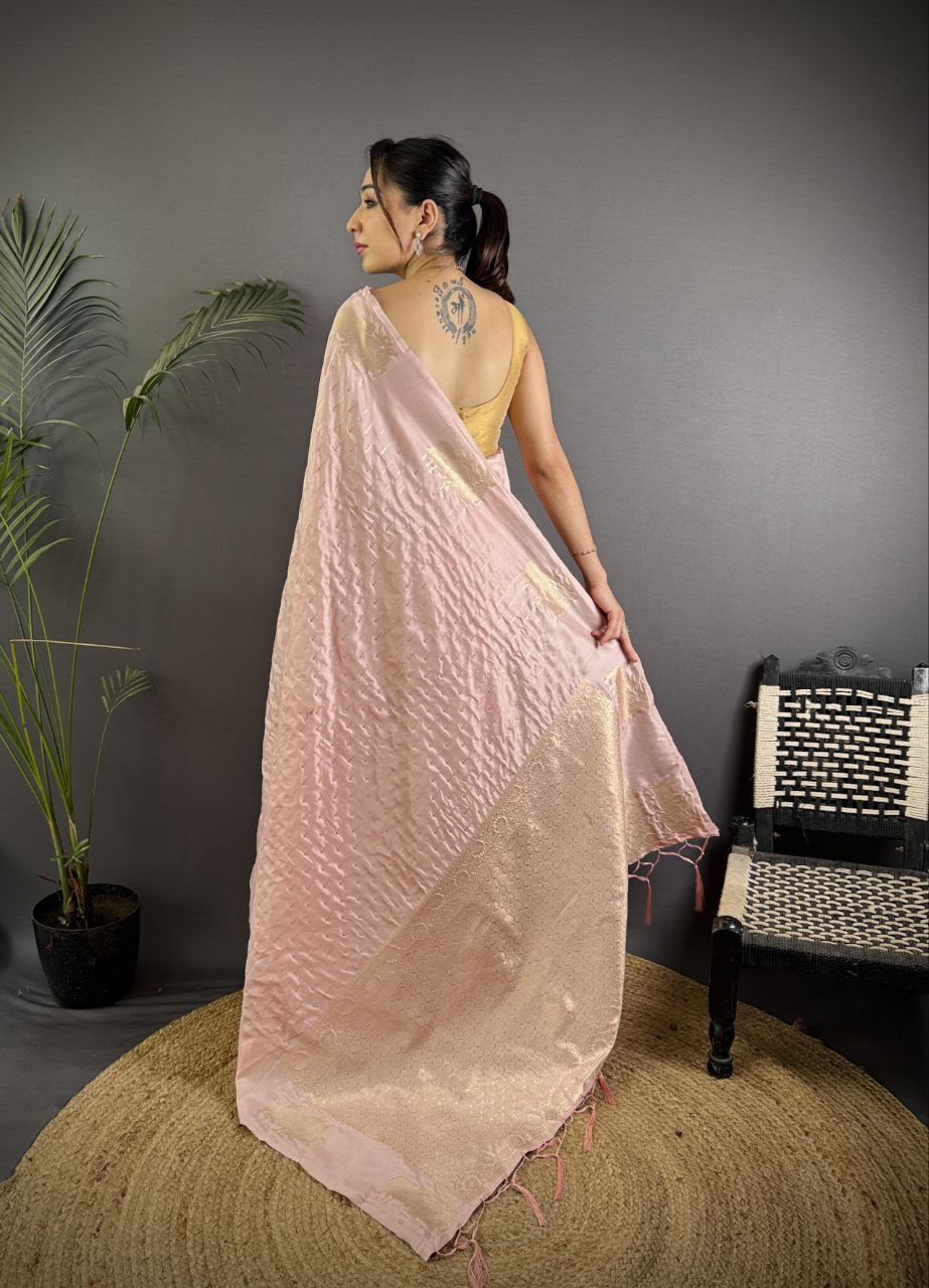 Very Unique lichi silk saree with Beautiful weaving