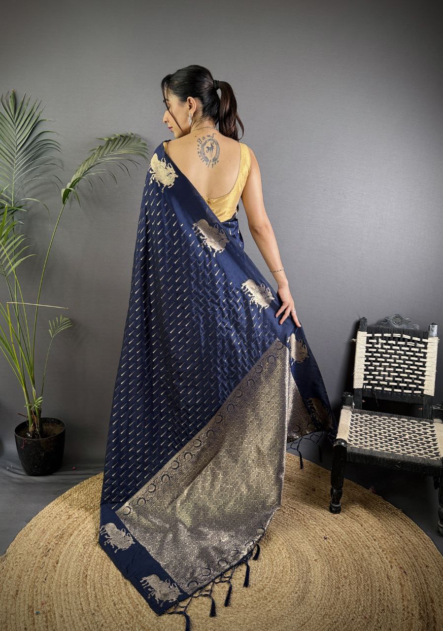 Very Unique lichi silk saree with Beautiful weaving