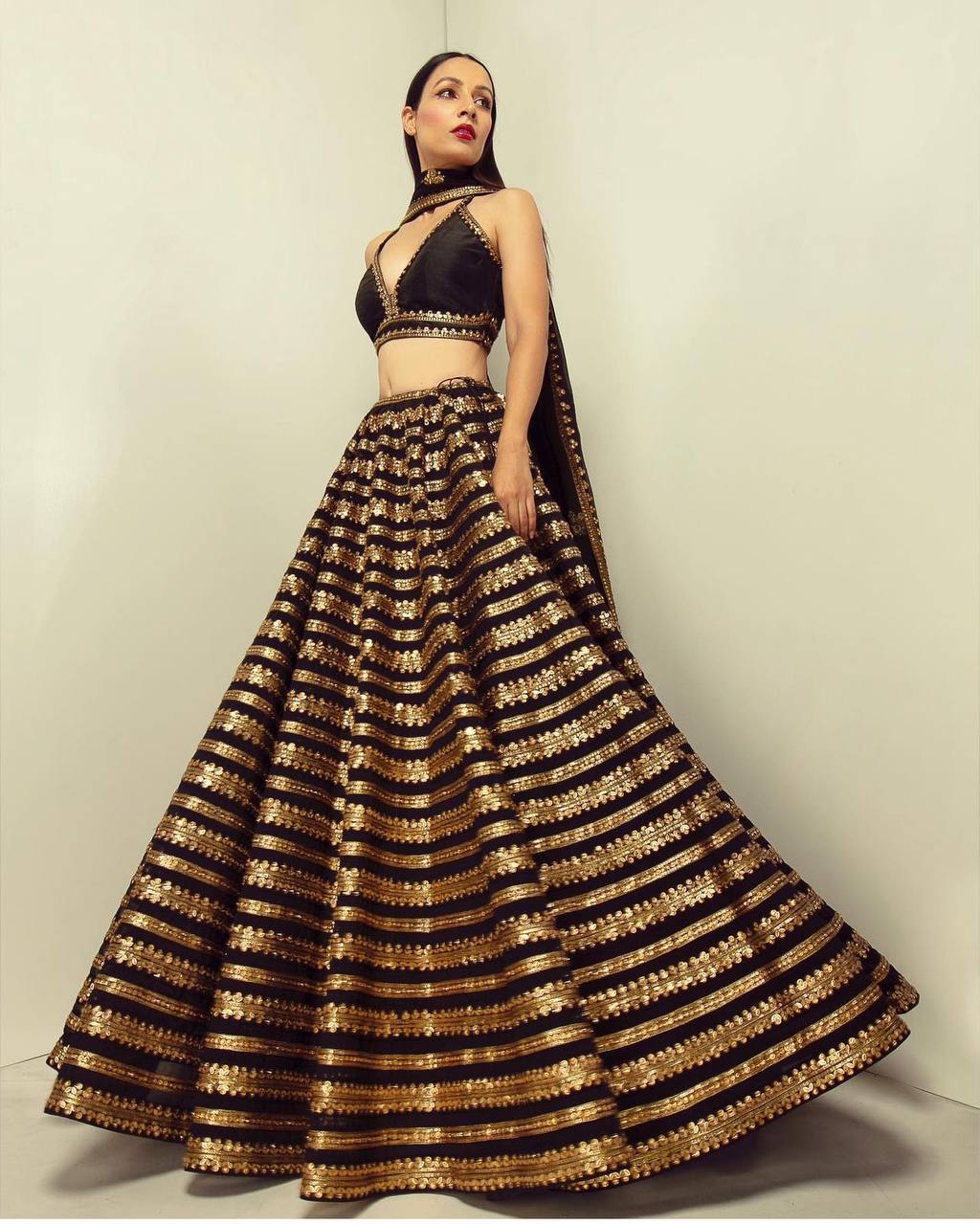 beautiful black lehenga set is all you need in this festive season