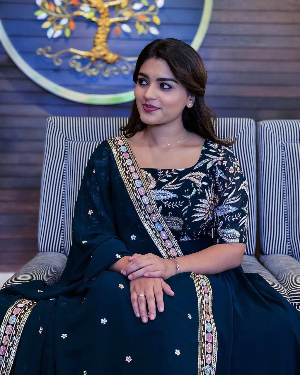 PRESENTING NEW DESIGNER  SEQUINS EMBROIDERED ANARKALI GOWN