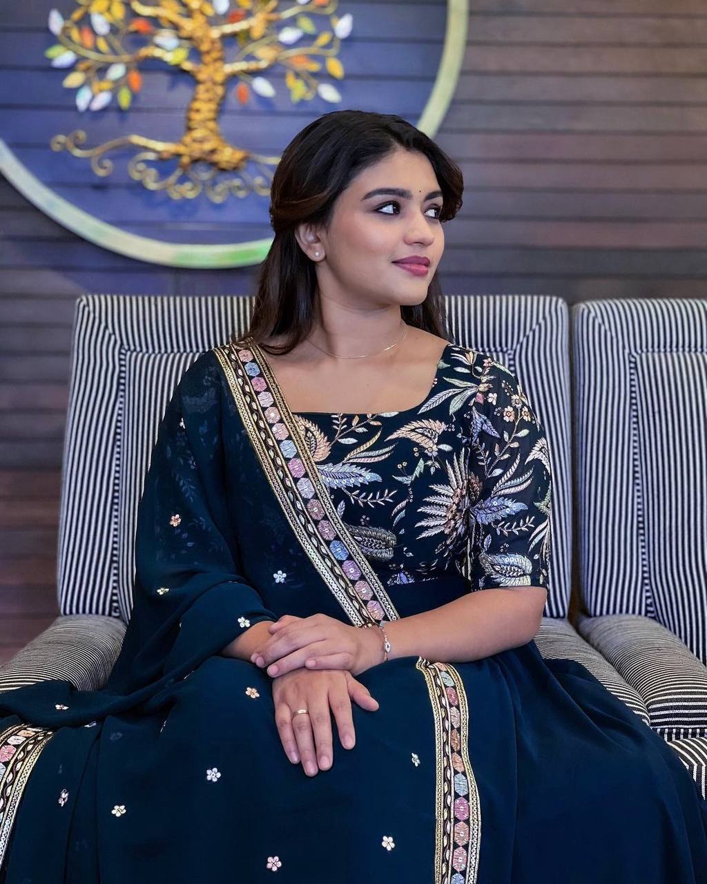 PRESENTING NEW DESIGNER  SEQUINS EMBROIDERED ANARKALI GOWN