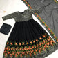 Heavy Georgette ront and Black Side Embroidery And Siqvance Gown