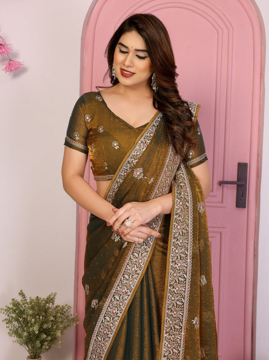 Party Wear Soft  Fendy Chiffon silk Saree