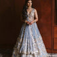 Net lehnga with foil paper & zari work Lehenga