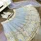 Net lehnga with foil paper & zari work Lehenga