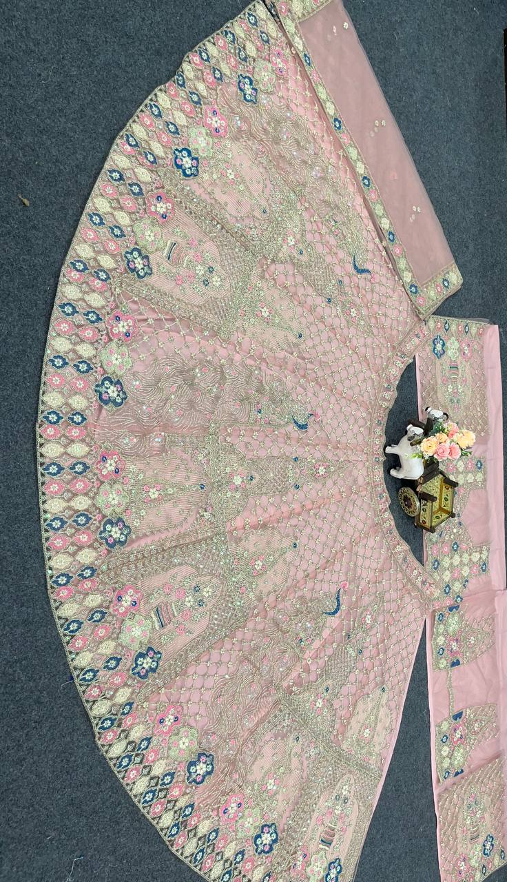 Launching 3.6 meter flared Sequins Embroidery Work Lehenga