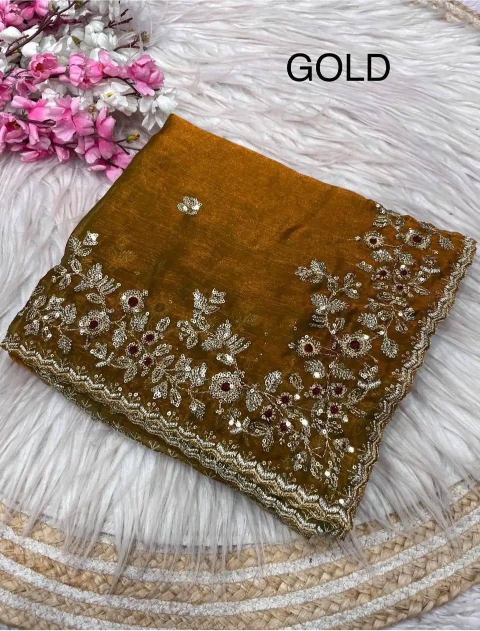 Heavy soft fandy chiffon silk fabric Saree