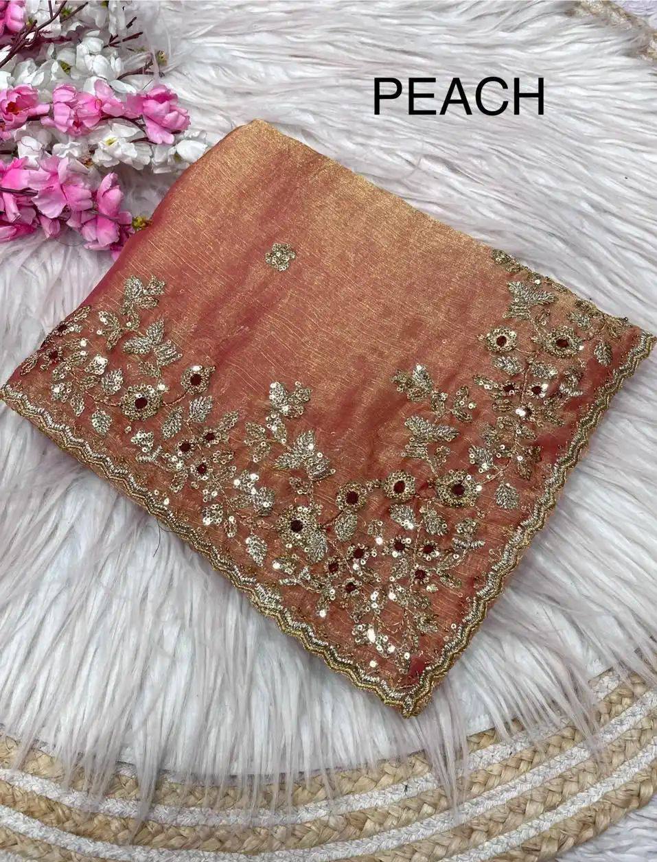 Heavy soft fandy chiffon silk fabric Saree