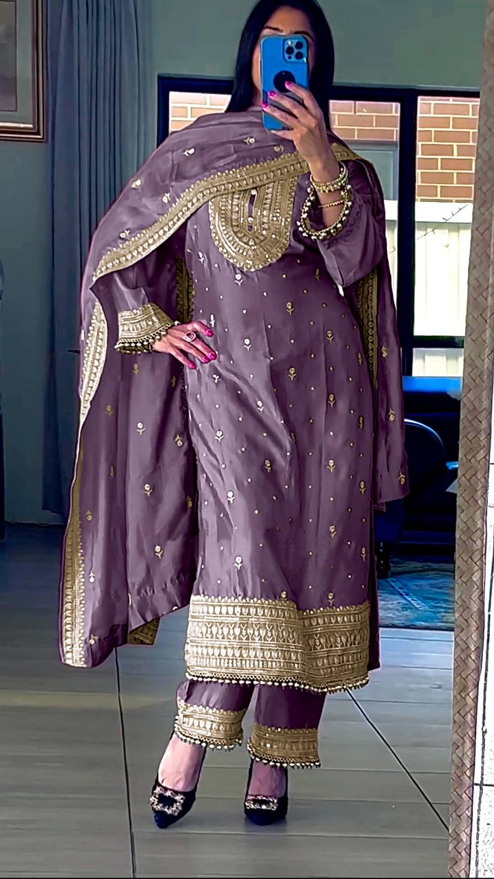 New Designer Collection In Faux Georgette With Heavy Embroidery Sequence Work