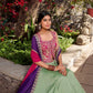 Plain With Sequins and Thread Embroidery Work Belt Lehenga