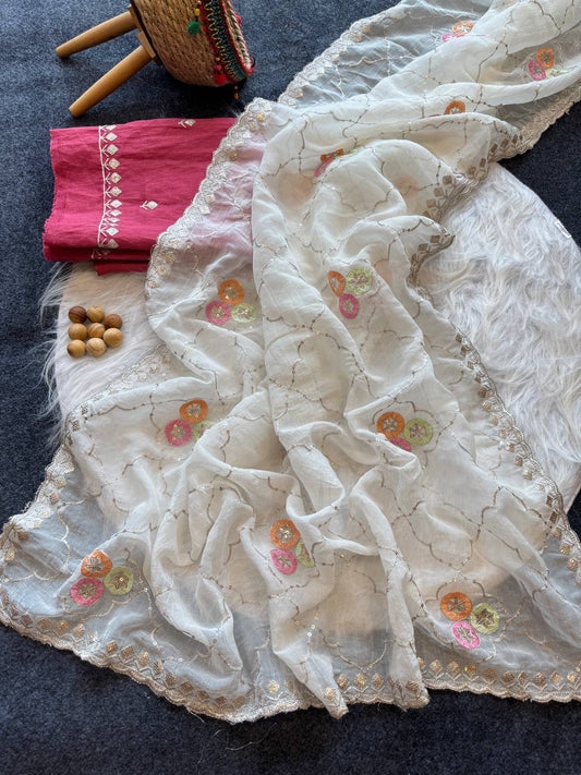 Soft Chiffon crunchy Blend Saree