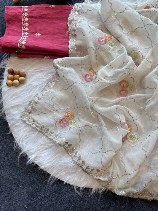 Soft Chiffon crunchy Blend Saree