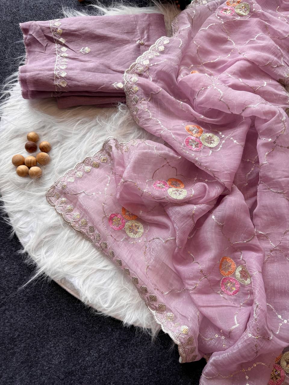 Soft Chiffon crunchy Blend Saree