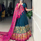 Tussar Silk Printed With Foil Work Lehenga Choli