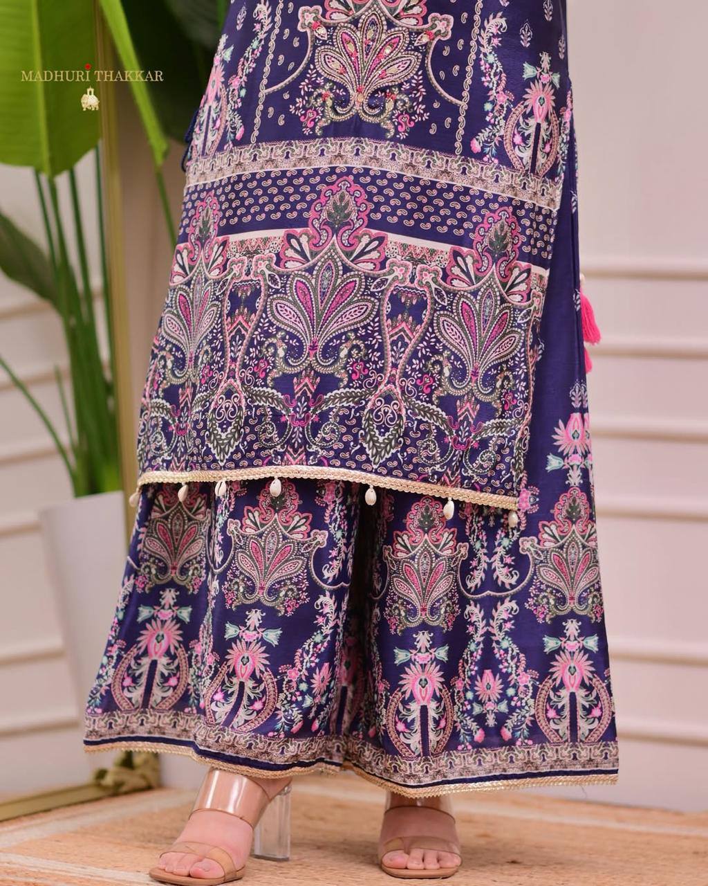 DESIGNER WEAR TRENDING TOP WITH PRINTED WORK Plazzo