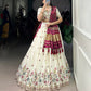 Khadi cotton Sequins And Thread Embroidery Work  Lehenga