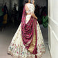 Khadi cotton Sequins And Thread Embroidery Work  Lehenga