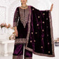 Pure Heavy Viscose Velvet With Heavy Embroidery Coding Sequence Work Suit