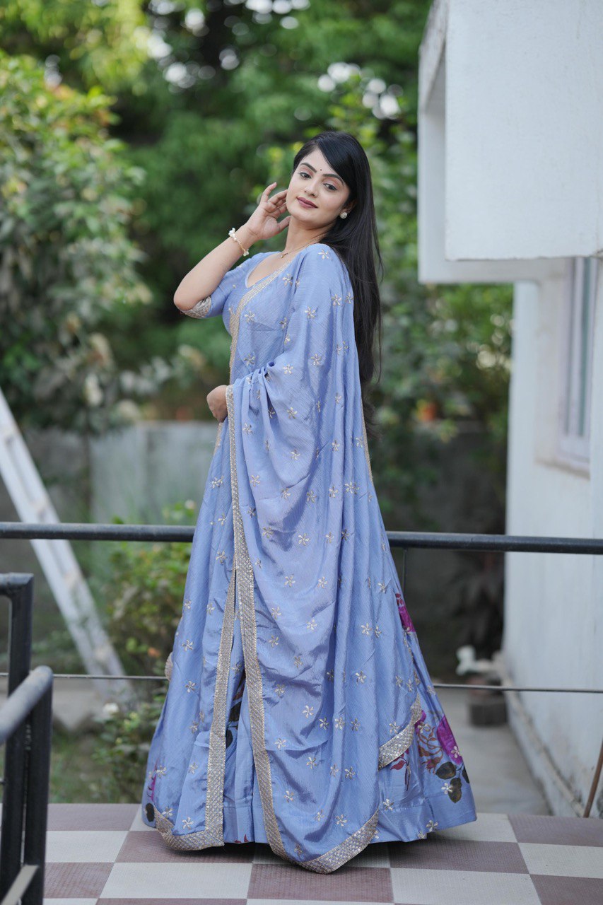 Célébrez le charme de la culture indienne avec ce magnifique ensemble lehenga