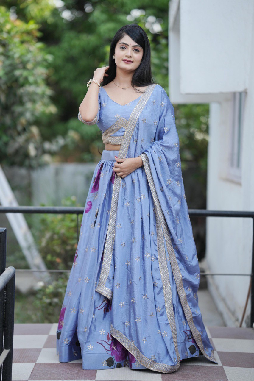 Célébrez le charme de la culture indienne avec ce magnifique ensemble lehenga